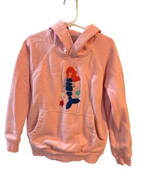 Hanna Andersson Light Pink Girls' Hoodie with Mermaid Applique sz6-7